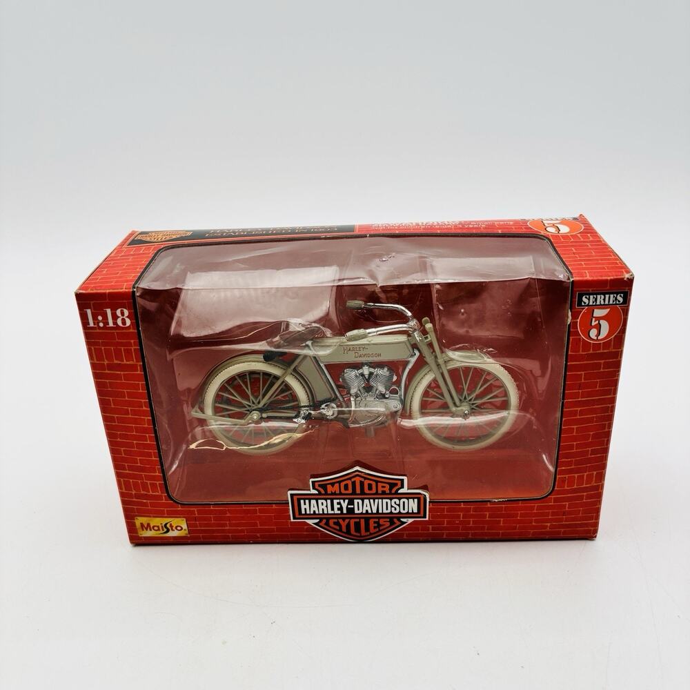 New Maisto Series 5 1:18 Scale 1909 Harley Davidson Twin 5D V-Twin Motorcycle